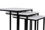 Hanah Home Ce Metal Zigon - 9404 Juego de Mesas Nido (3 Piezas) Blanco y Negro